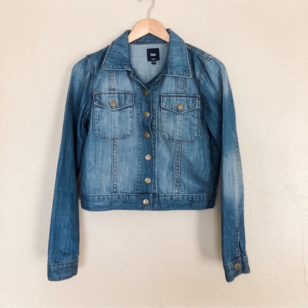 [gap] crop denim jacket